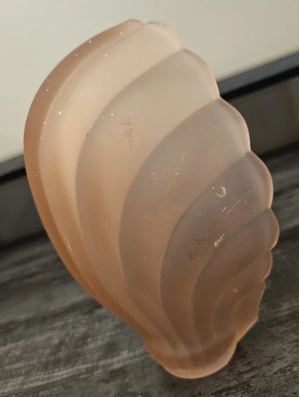 Vintage Art Deco Style PINK SATIN GLASS Slip Shades Sconces- Set Of 2